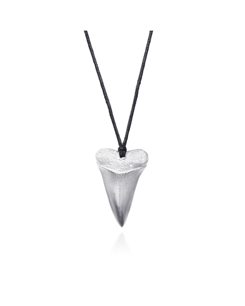 SHARK TOOTH LEATHER NECKLACE -  - Amos Pewter