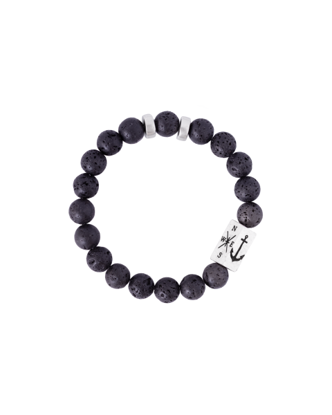 ANCHOR BEADED BRACELET -  - Amos Pewter