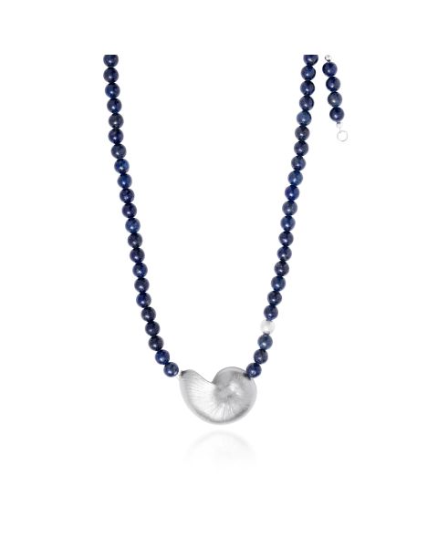 NAUTILUS BEADED NECKLACE -  - Amos Pewter