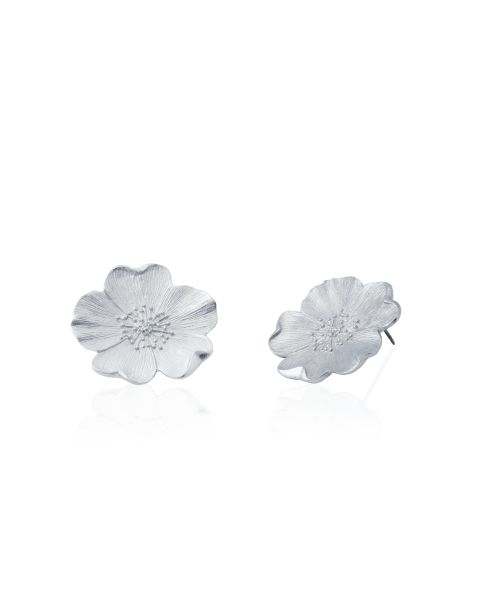 WILD ROSE EARRINGS -  - Amos Pewter