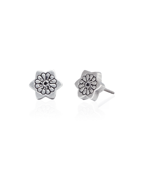 FLEURON EARRINGS -  - Amos Pewter