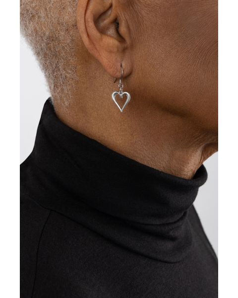 OPEN HEART EARRINGS -  - Amos Pewter