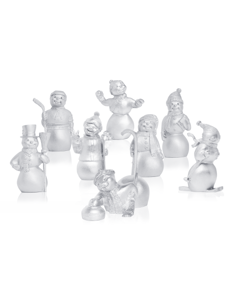 SNOWMEN - SET OF 8 -  - Amos Pewter