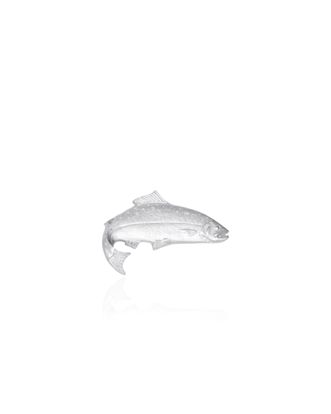 SALMON LAPEL PIN -  - Amos Pewter
