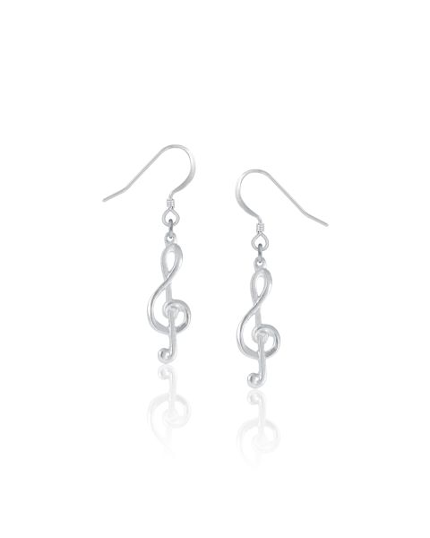 TREBLE CLEF EARRINGS -  - Amos Pewter