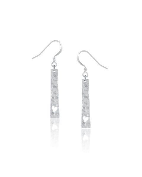 HEART BEAT EARRINGS -  - Amos Pewter