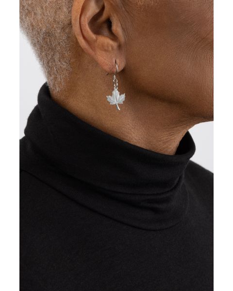 MAPLE LEAF EARRINGS -  - Amos Pewter