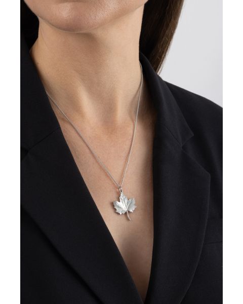 MAPLE LEAF NECKLACE -  - Amos Pewter