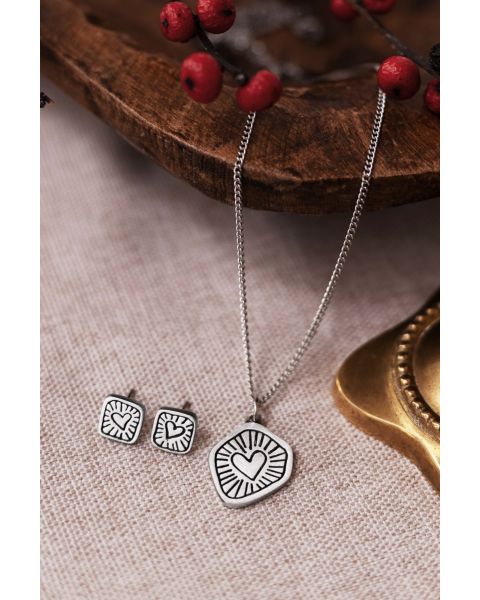 SHINING HEARTS NECKLACE -  - Amos Pewter