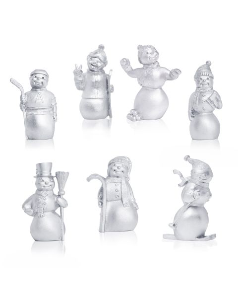 SNOWMEN - SET OF 7 -  - Amos Pewter
