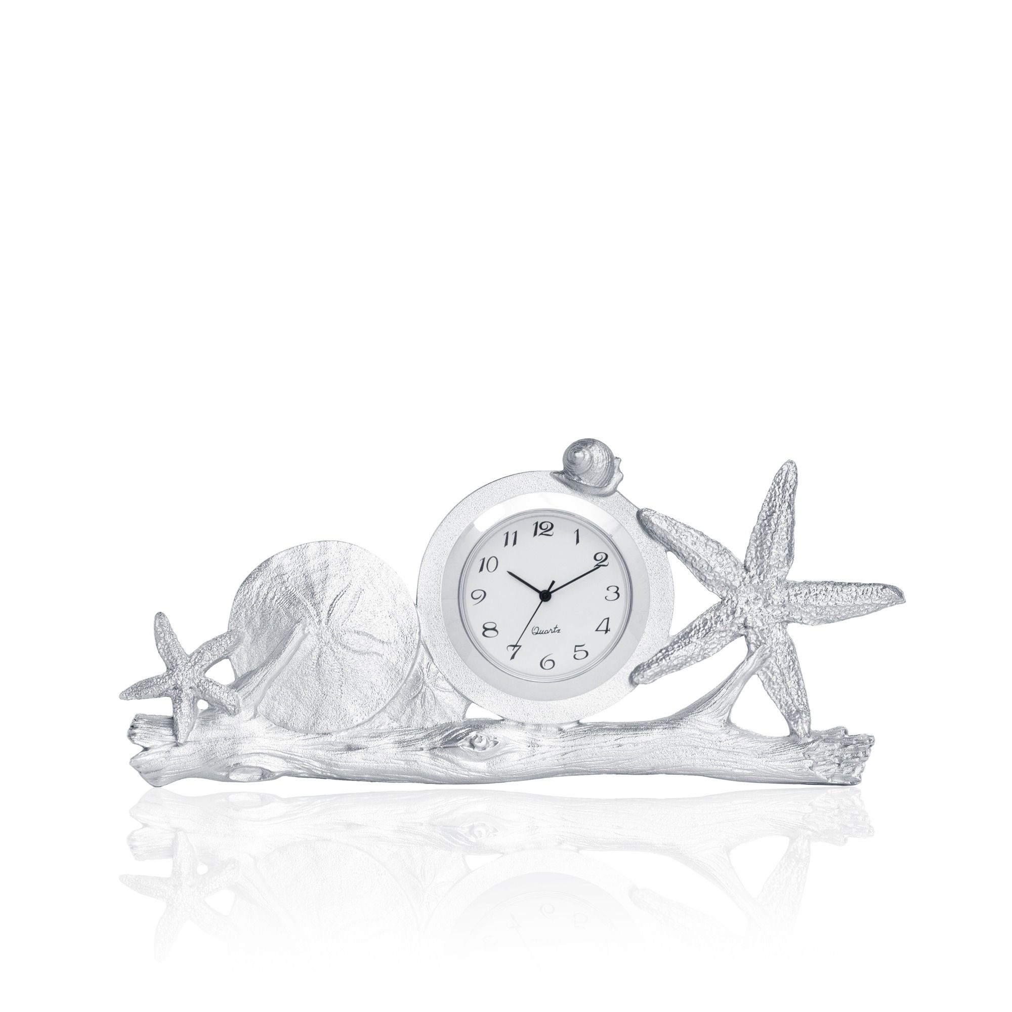 BEACH TREASURE DRIFTWOOD CLOCK -  - Amos Pewter