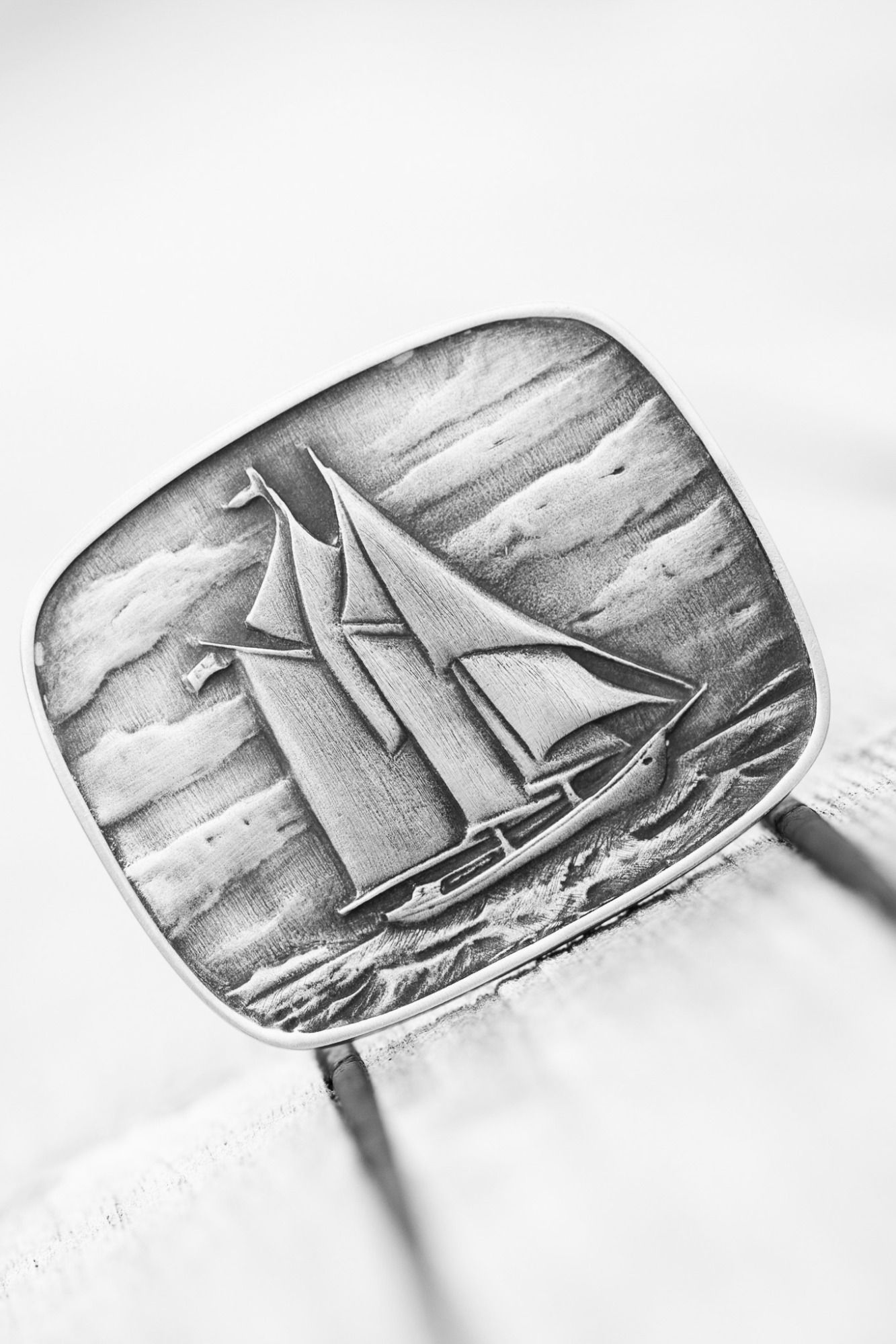 BLUENOSE BELT BUCKLE - - Amos Pewter