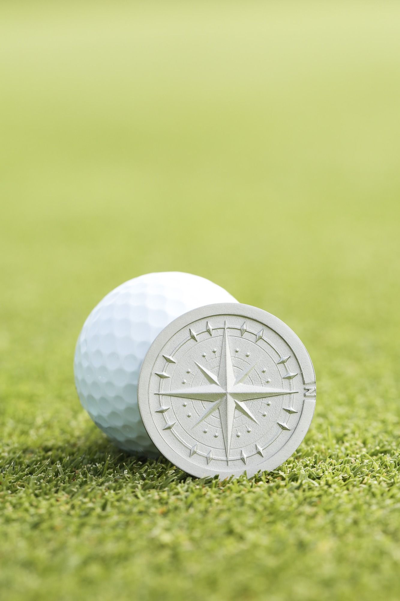 COMPASS ROSE GOLF BALL MARKER -  - Amos Pewter