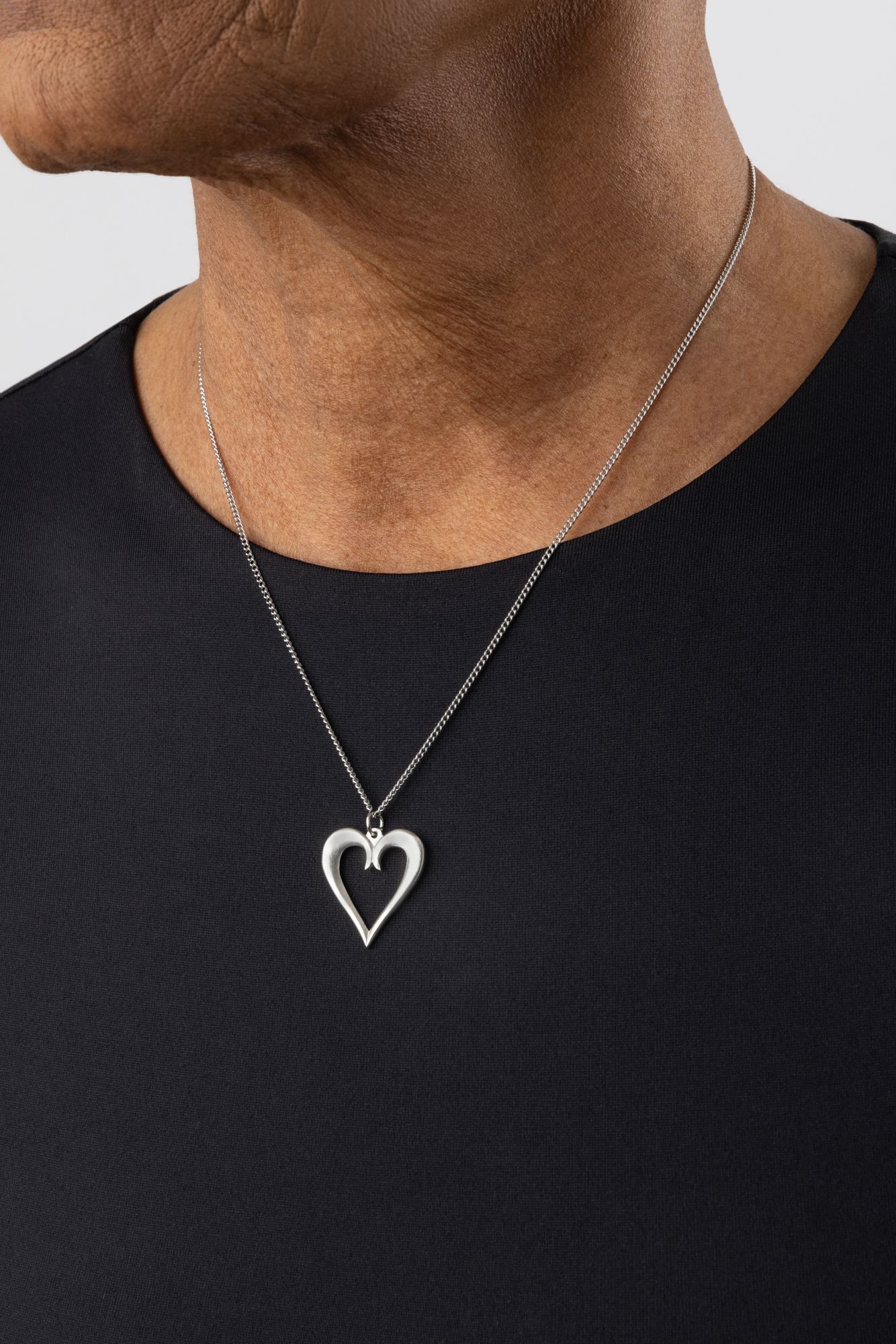 OPEN HEART NECKLACE -  - Amos Pewter