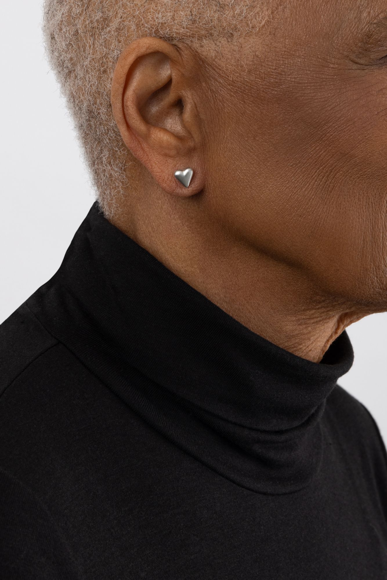 SOLID HEART EARRINGS -  - Amos Pewter