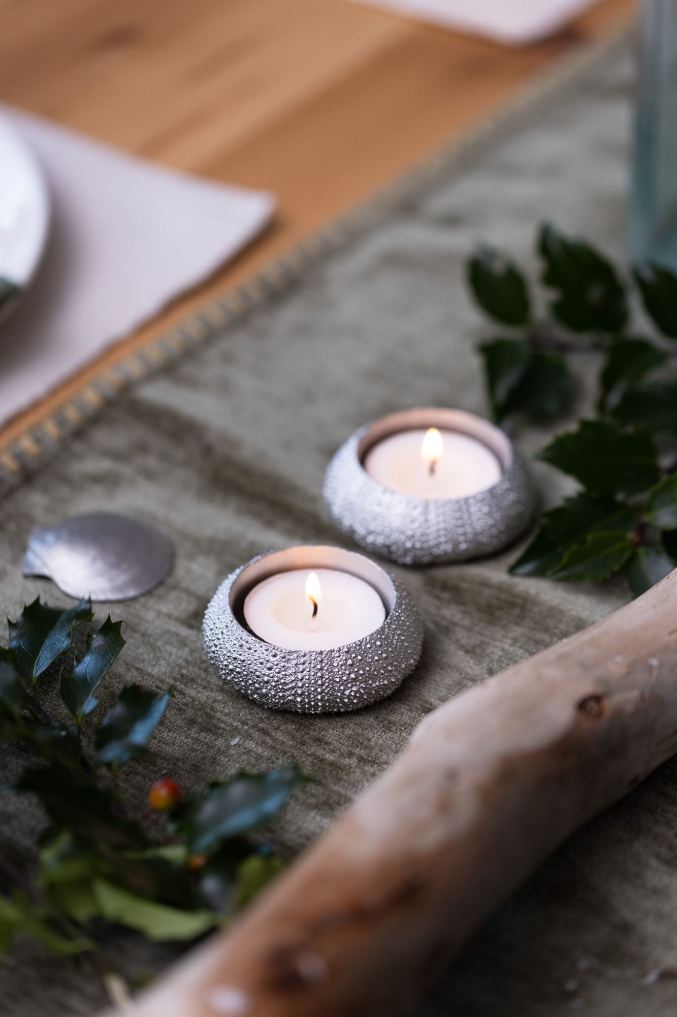 SEA URCHIN TEA LIGHT -  - Amos Pewter