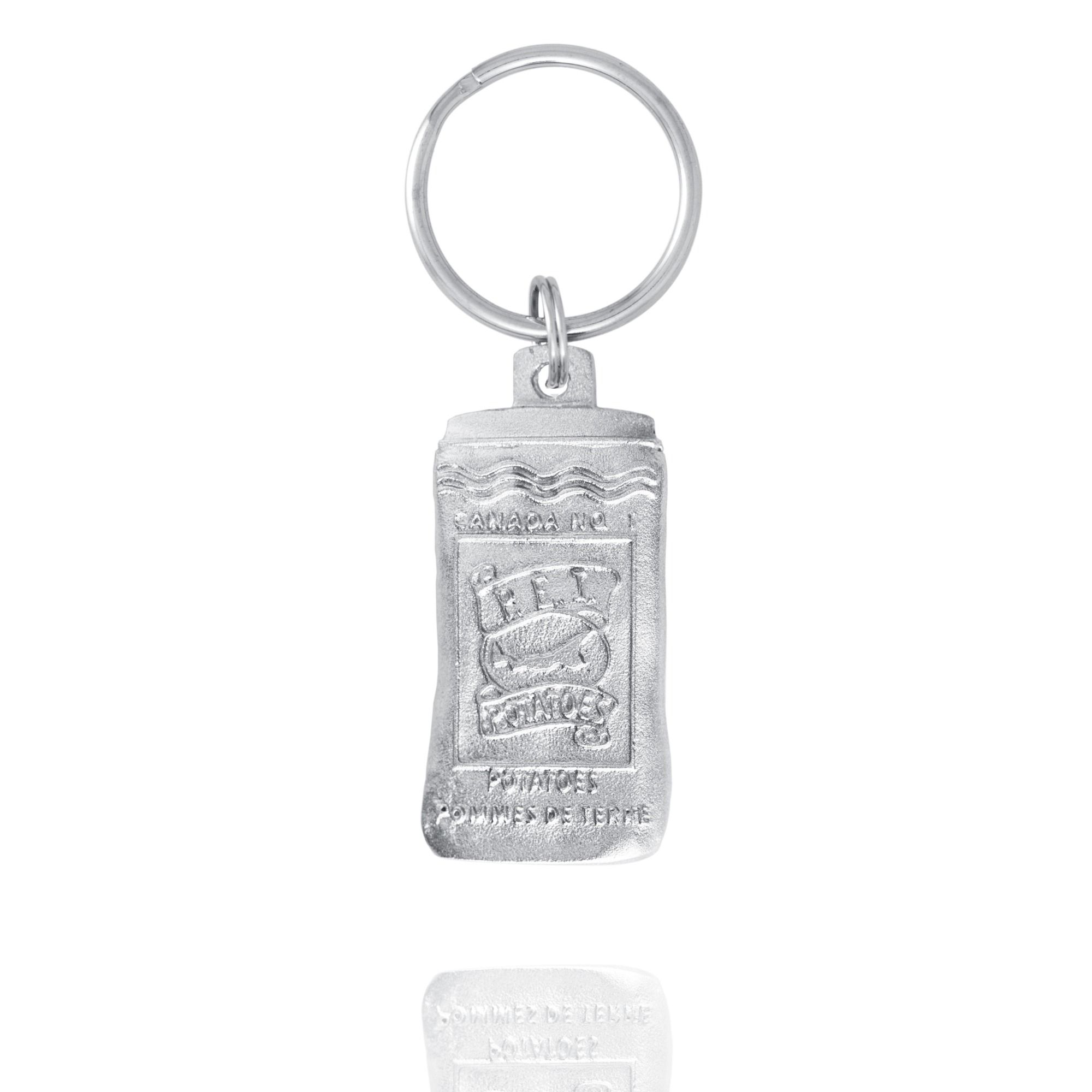 PEI POTATO BAG KEY RING - - Amos Pewter