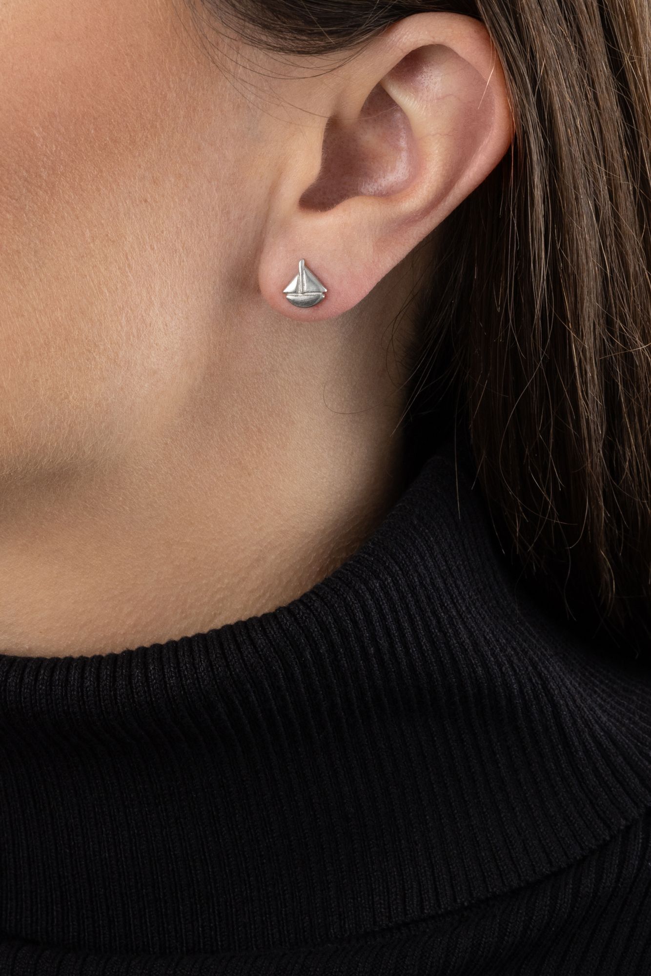 SAILBOAT EARRINGS - - Amos Pewter