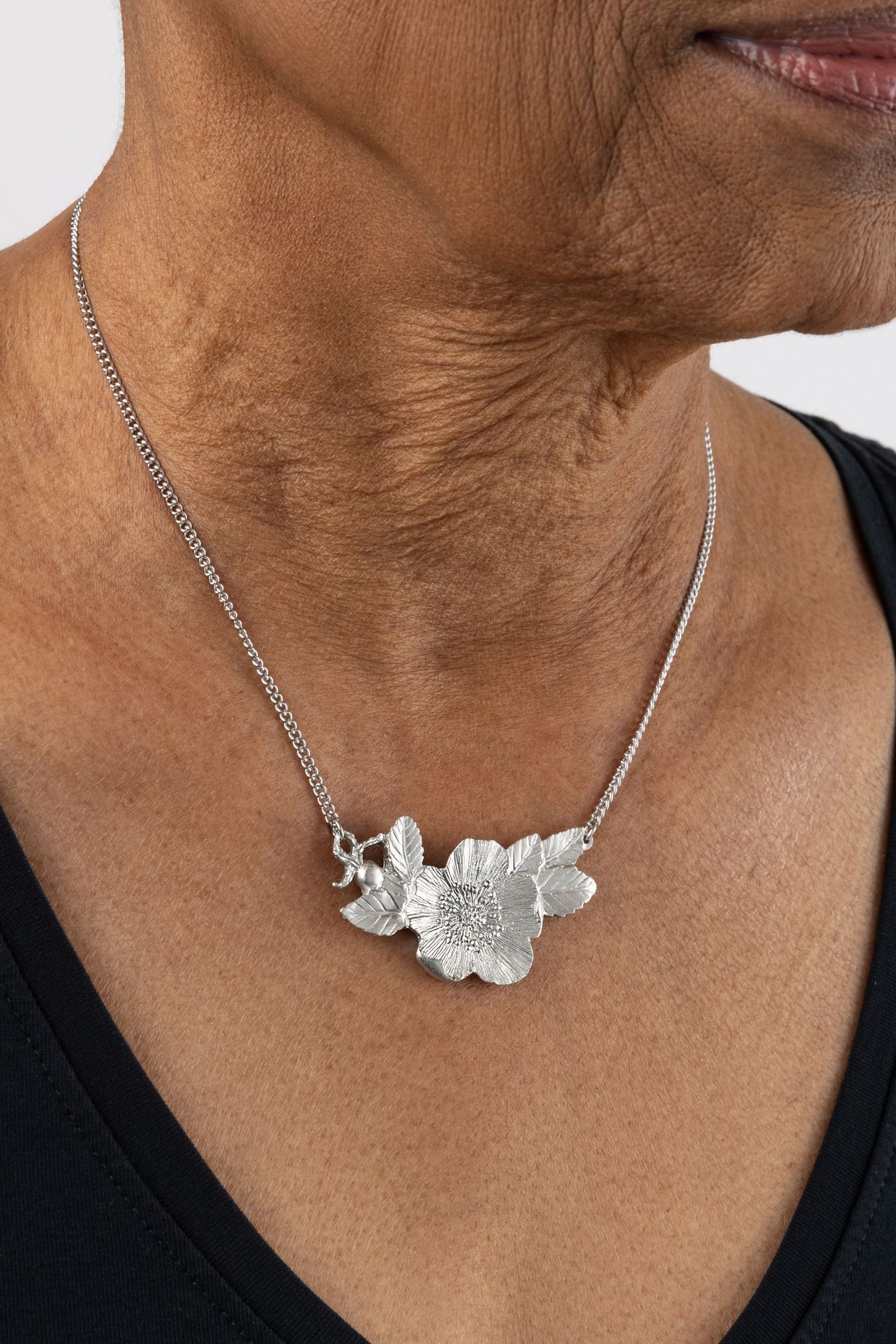 WILD ROSE NECKLACE -  - Amos Pewter