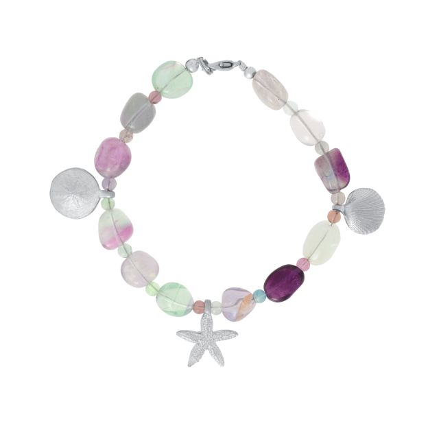 BEADED BEACH TREASURE BRACELET - - Amos Pewter