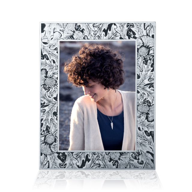 THISTLE PICTURE FRAME, 5 X 7 -  - Amos Pewter