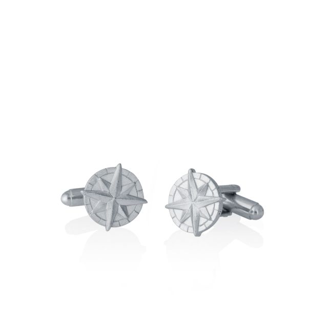 COMPASS ROSE CUFF LINKS -  - Amos Pewter