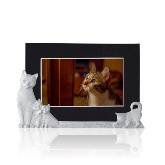 CAT PICTURE HOLDER -  - Amos Pewter