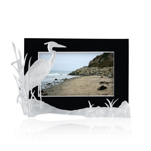 BLUE HERON PICTURE HOLDER -  - Amos Pewter