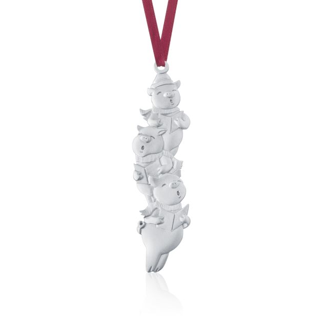 CAROLLING PIGS ORNAMENT -  - Amos Pewter
