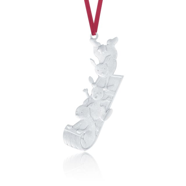 TOBOGGAN BUNNIES -  - Amos Pewter