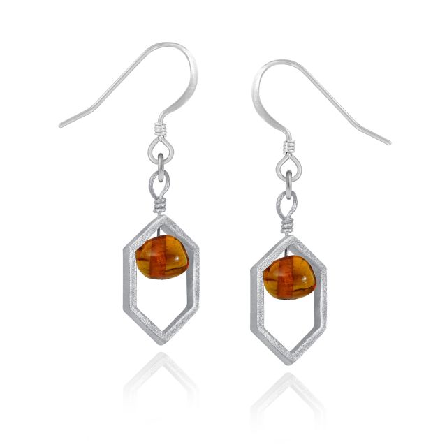 HONEYCOMB EARRINGS -  - Amos Pewter