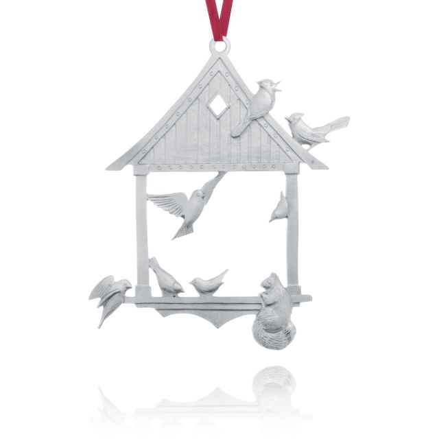 AT THE FEEDER COLLECTOR ORNAMENT 2001 -  - Amos Pewter