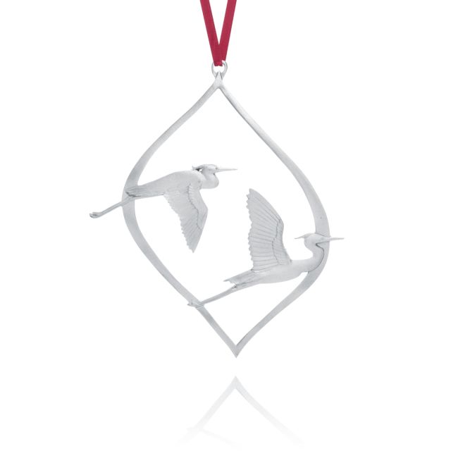 BLUE HERON COLLECTOR ORNAMENT 1996 -  - Amos Pewter