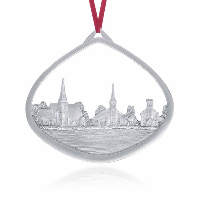 THREE CHURCHES ORNAMENT -  - Amos Pewter