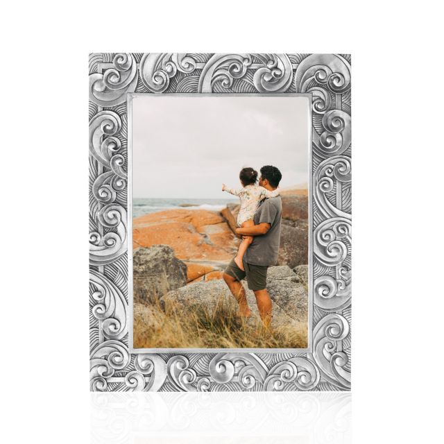 WAVE PICTURE FRAME, 5 x 7 -  - Amos Pewter