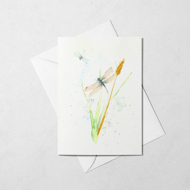 DRAGONFLY GREETING CARD -  - Amos Pewter