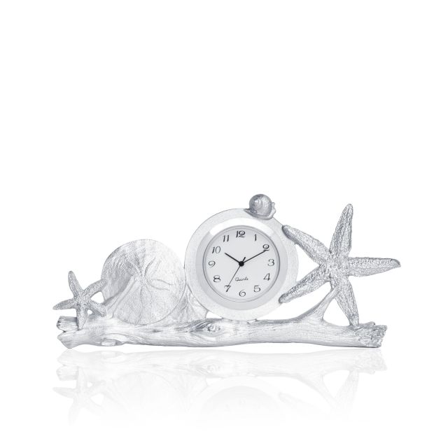 BEACH TREASURE DRIFTWOOD CLOCK -  - Amos Pewter