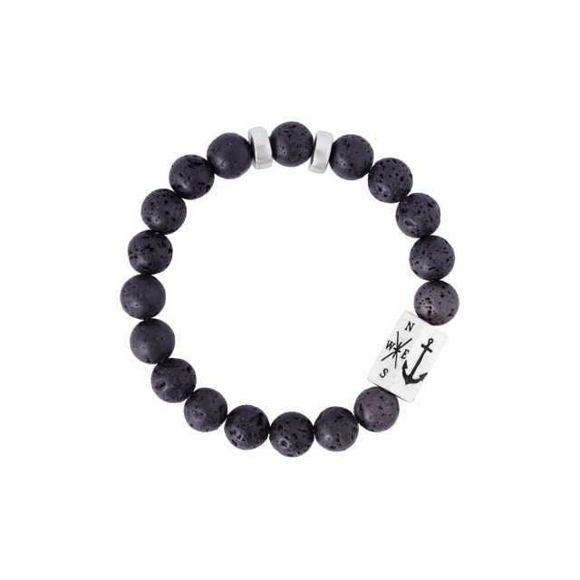 ANCHOR BEADED BRACELET -  - Amos Pewter