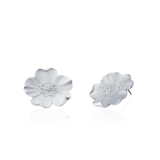 WILD ROSE EARRINGS -  - Amos Pewter