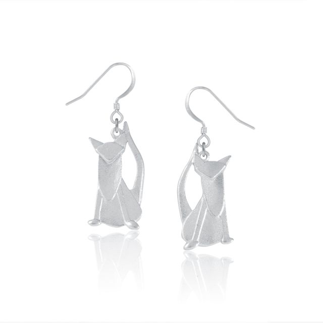CAT EARRINGS -  - Amos Pewter