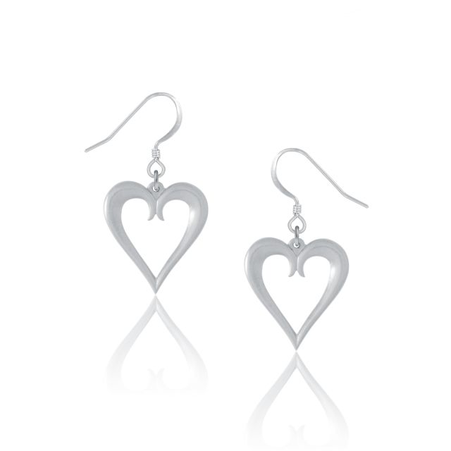 OPEN HEART EARRINGS -  - Amos Pewter