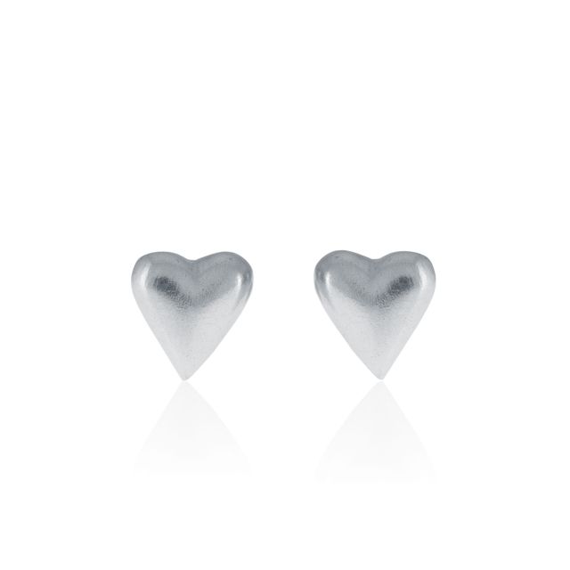 SOLID HEART EARRINGS -  - Amos Pewter