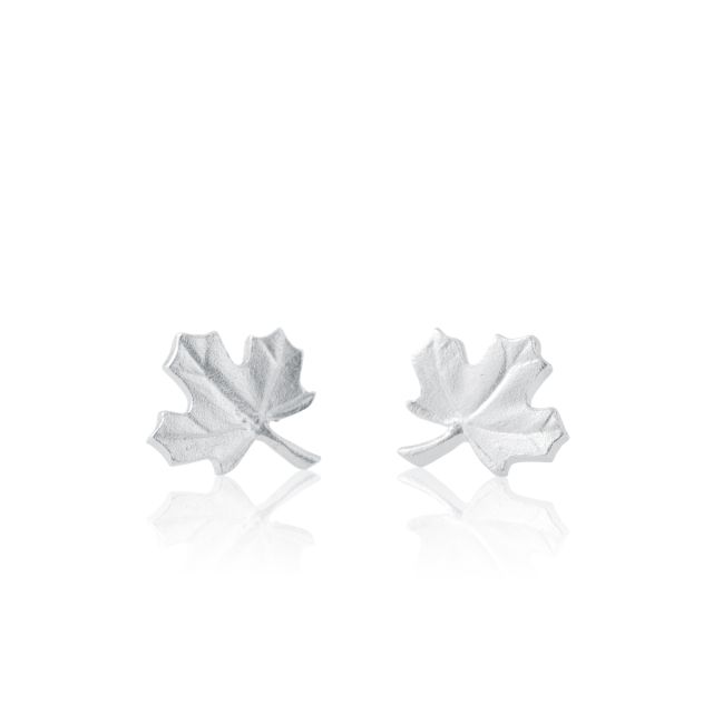 MAPLE LEAF EARRINGS -  - Amos Pewter