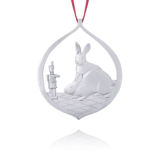 RABBITS COLLECTOR ORNAMENT 1990 -  - Amos Pewter