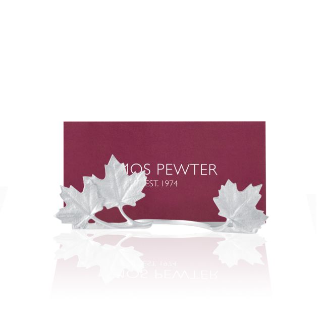 MAPLE LEAF BUSINESS CARD HOLDER -  - Amos Pewter
