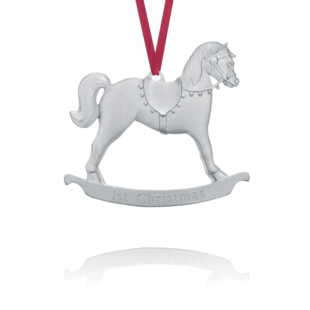 ROCKING HORSE FIRST CHRISTMAS ORNAMENT -  - Amos Pewter