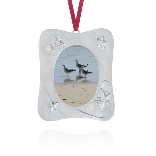 BEACH TREASURE PHOTO ORNAMENT -  - Amos Pewter