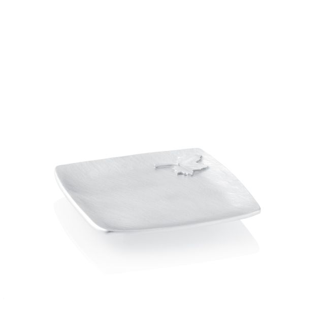 MAPLE LEAF SQUARE DISH - - Amos Pewter