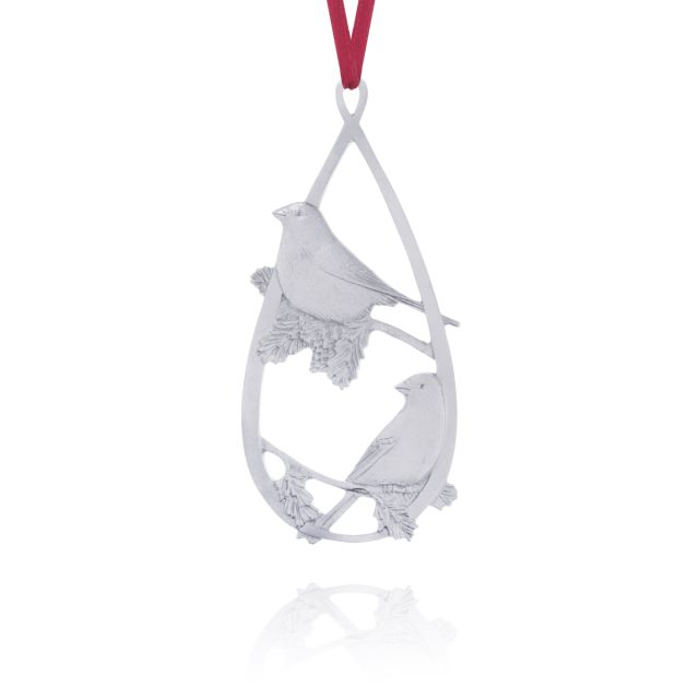 PINE GROSBEAK COLLECTOR ORNAMENT 2007 -  - Amos Pewter