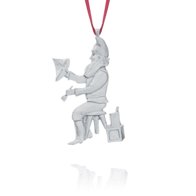 SANTA'S HELPER COLLECTOR ORNAMENT 1981 -  - Amos Pewter